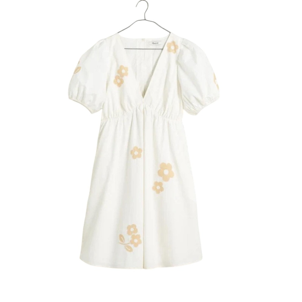Madewell Charming White and Cream Floral Dress Women's 2